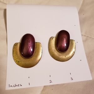 Purple and gold vintage earrings.